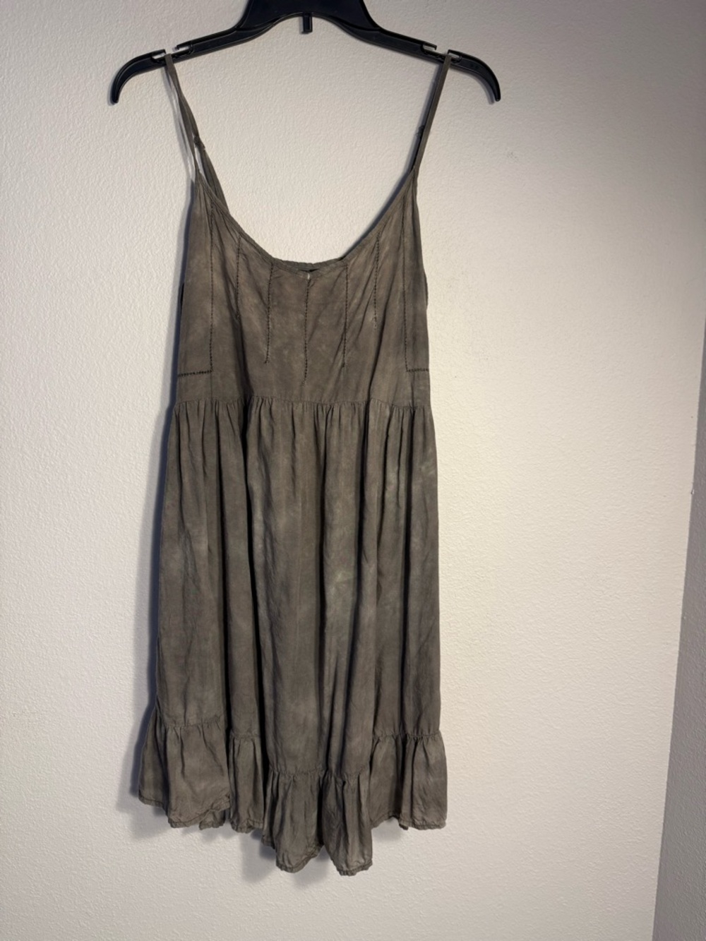 Billabong Boho Tiered Slip Dress Olive L cottagecore hippie beach festival